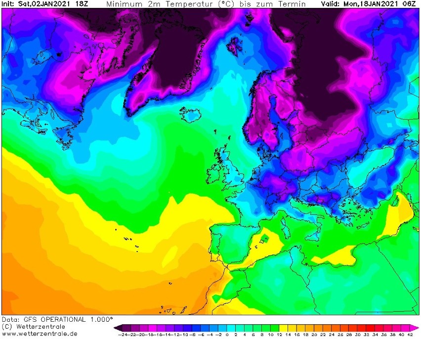 Według tzw. modelu Global Forecast System możemy spodziewać...