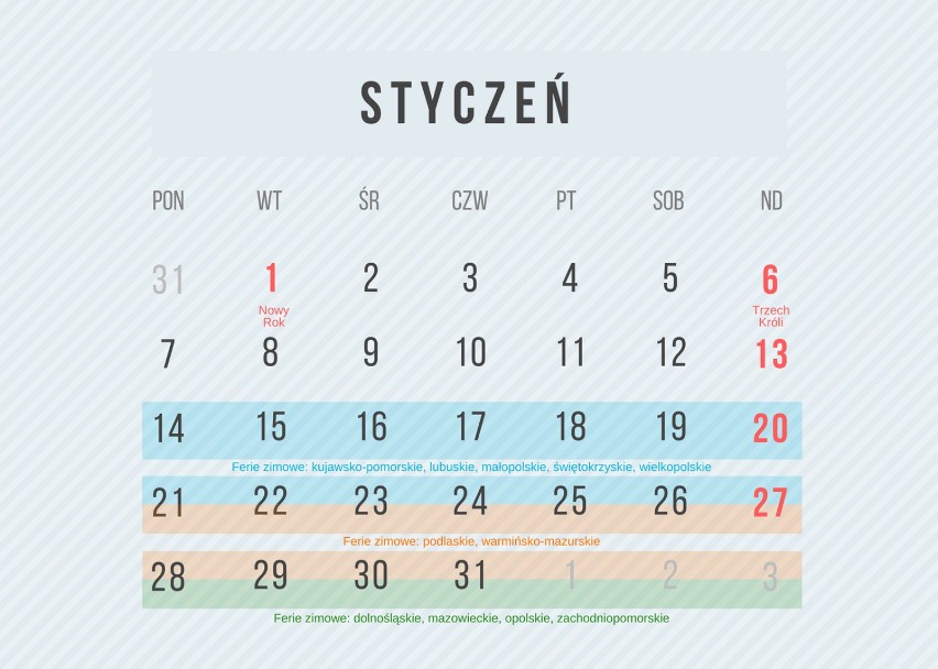 Kalendarz roku szkolnego 2018/2019 POBIERZ ONLINE