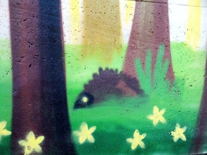 Malowidło Dawida Celeka przedstawia las