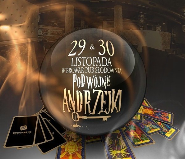 Podwójne Andrzejki w Browar Pub Słodownia

Stary Browar, ul. Półwiejska 42, Poznań
29-30 listopada

Czwartek. Andrzejkowe High Heels Party. Od godz. 21 do 23 rzucasz kostką i wygrywasz. Zagrają dj Bark i dj Nomi. 

Wstęp 10 zł, panie free. Od 18 lat.

Piątek. Impreza Over 25. Wróżka Maja przepowie Wam przyszłość, a DJ Robert zachęci do tańca. Najnowsze przeboje oraz hity z lat 80' i 90' m.in.: Funk & Soul zagra dla Was DJ ROBERT.

Wstęp 25 zł. Panie do 23 wstęp wolny, później 25 zł.