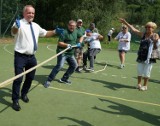 Przeciąganie liny i slalom z przeszkodami na Spartakiadzie w Muszynie