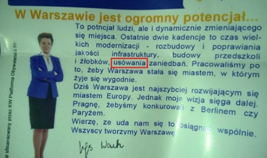 Wybory 2014 - Plakaty i ulotki z błędami ortograficznymi