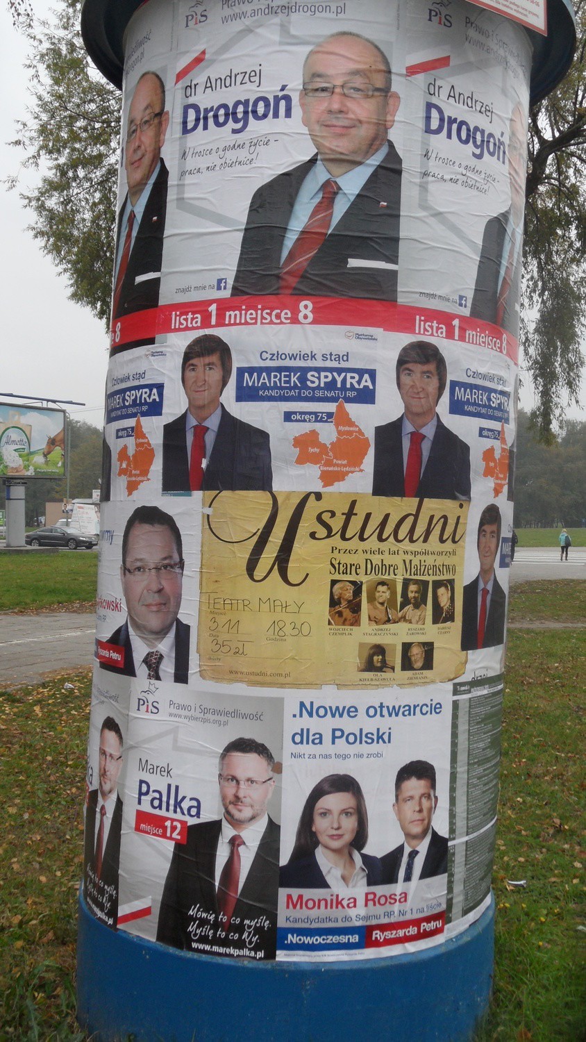 Plakaty wyborcze w Tychach