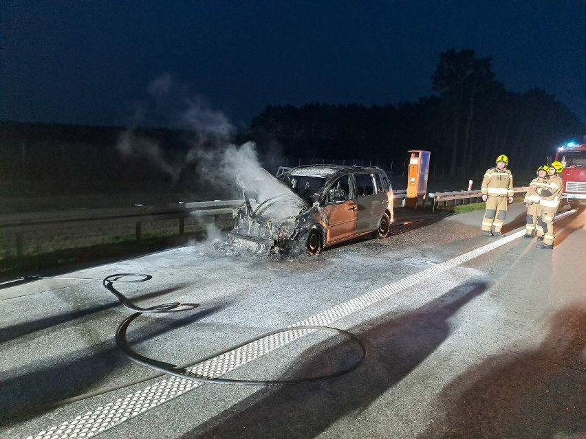 Do pożaru samochodu doszło na 85 kilometrze autostrady A2 w...