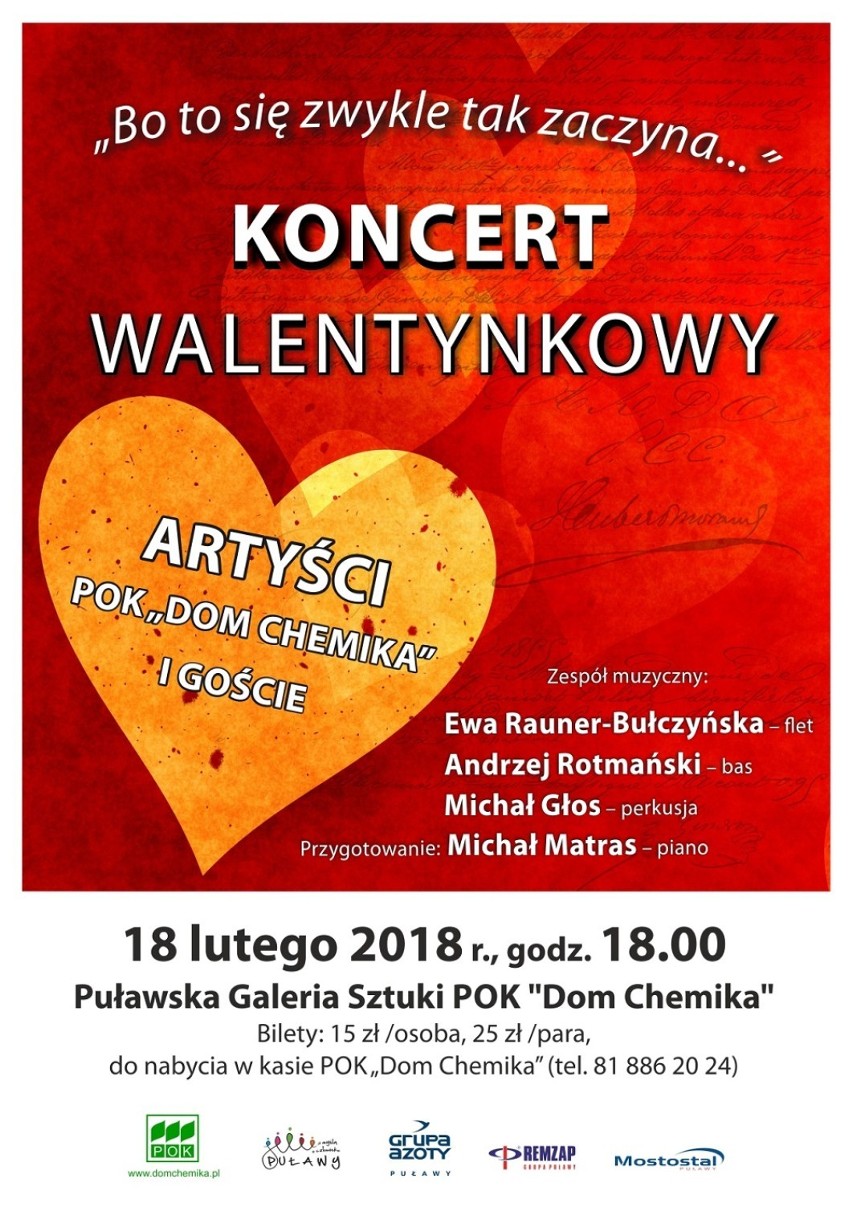 Puławski ośrodek kultury zaprasza na koncert walentynkowy, w...
