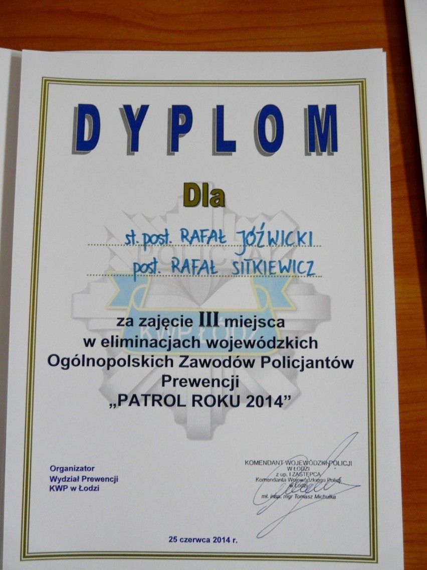 Sieradz. Patrol Roku 2014 - wyniki.