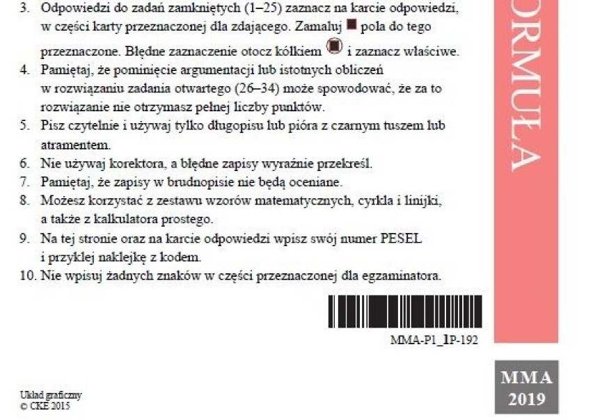 MATURA 2019 MATEMATYKA ODPOWIEDZI NOWA FORMUŁA. Matura z...