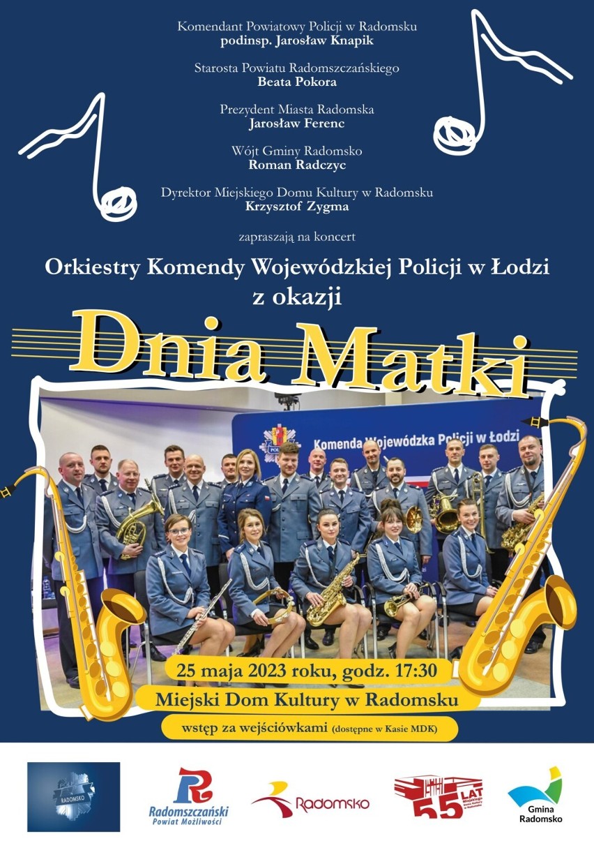 Policjanci zagrają z okazji Dnia Matki. Koncert Orkiestry Komendy Wojewódzkiej Policji w Radomsku