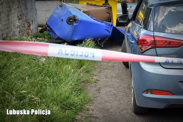 Audi uderzyło w kontenery na śmieci