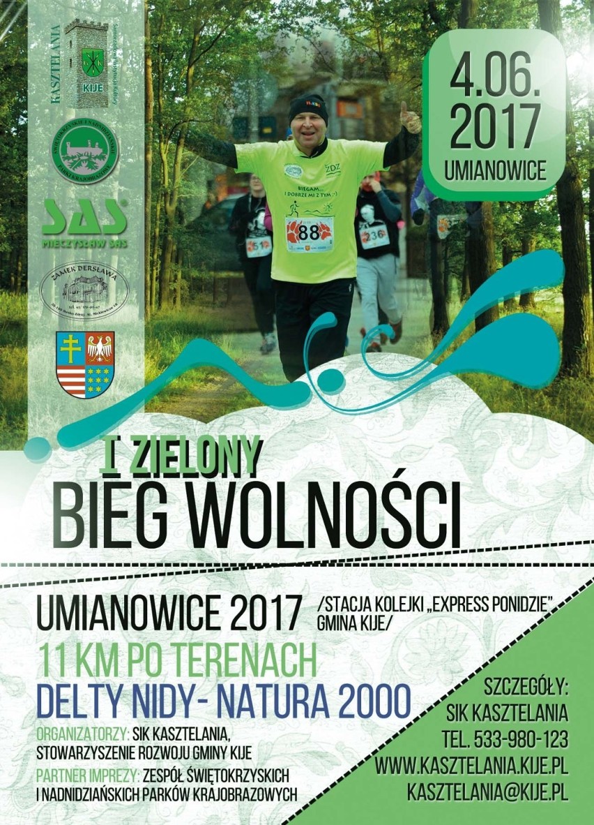 Kije. "Kasztelania" zaprasza na I Zielony Bieg Wolności - Umianowice 2017