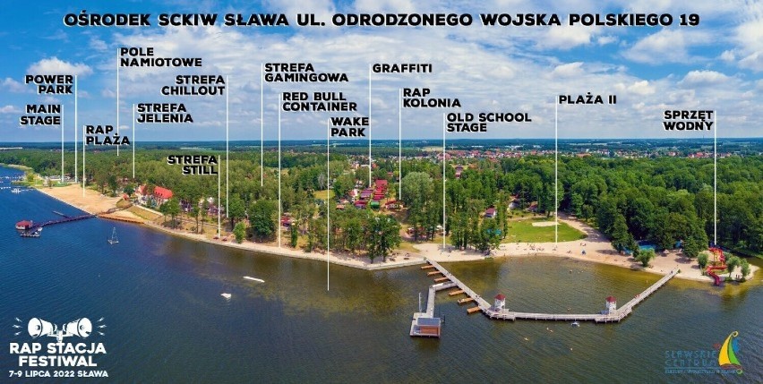 Mapa festiwalowych scen nad jeziorem