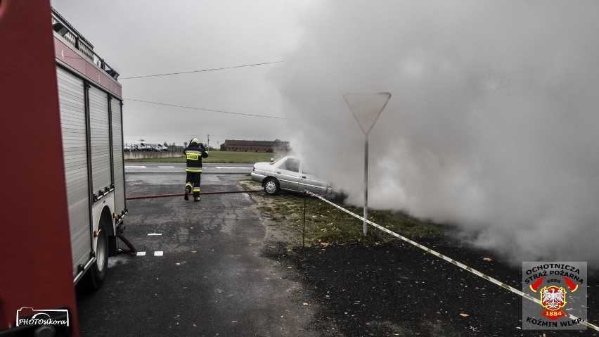 Pożar auta w Koźminie Wielkopolskim [ZDJĘCIA]