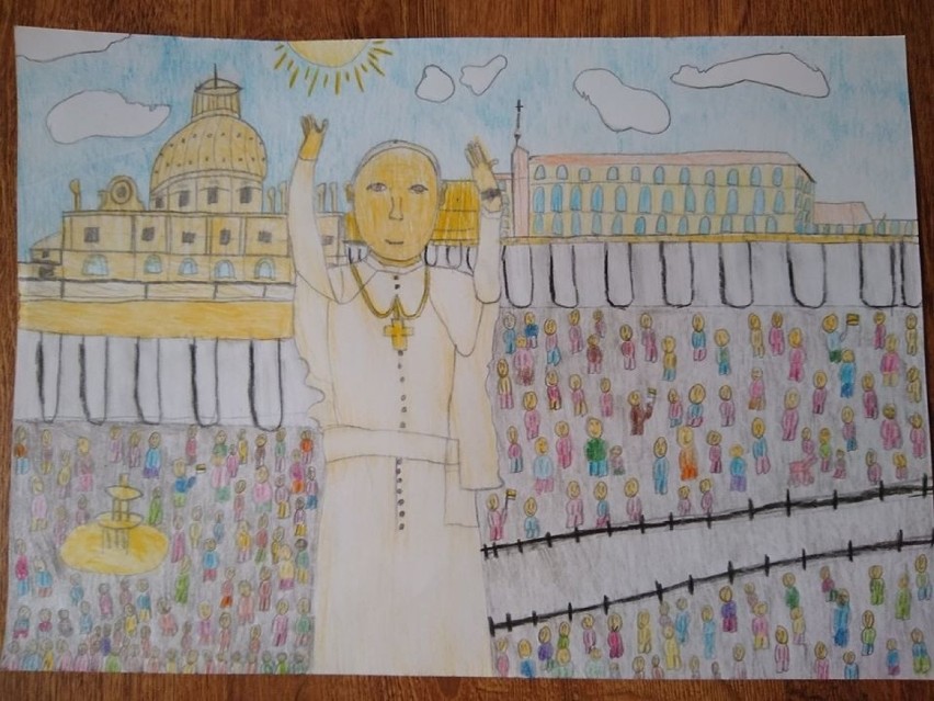 Uczestnicy konkursu malowali papieża uśmiechniętego,...