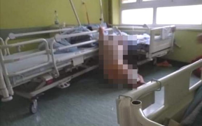 Horror w szpitalu w Zgierzu! Nieubrana pacjentka na podłodze, nikt nie pomaga! Dyrekcja zgierskiej placówki wydała oświadczenie! ZDJĘCIA
