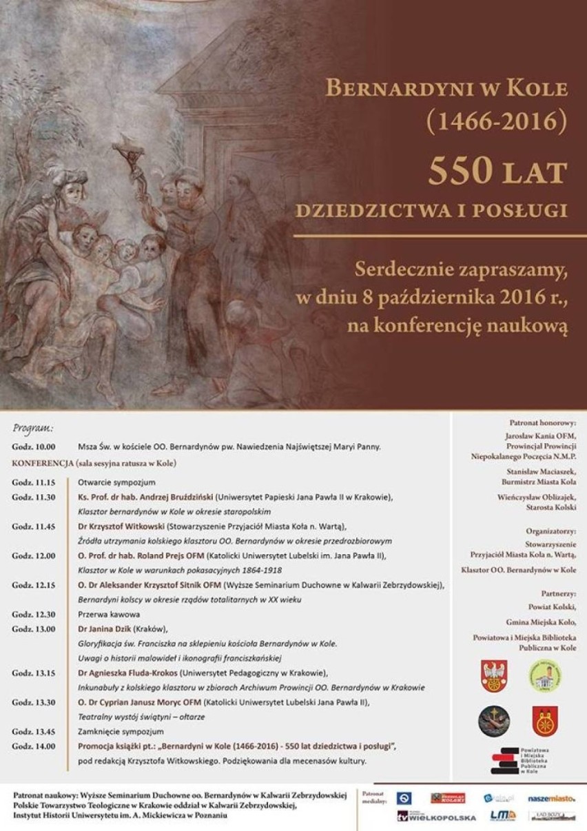 Konferencja naukowa "Bernardyni w Kole (1466-2016). 550 lat...