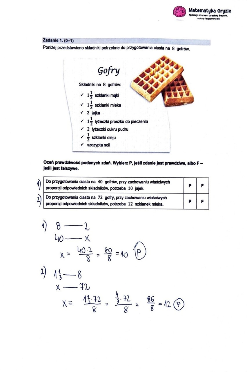 Egzamin ósmoklasisty z matematyki - odpowiedzi