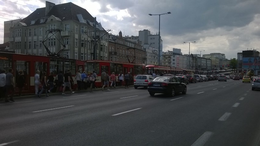 Awaria tramwaju przy ul. Miszewskiego w Gdańsku