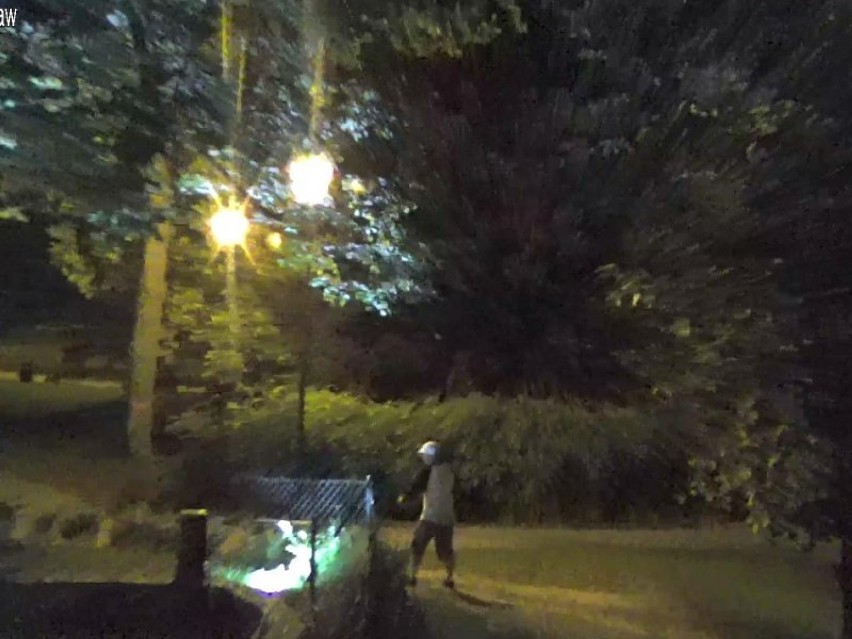 Pobudzony mężczyzna w parku w Wejherowie