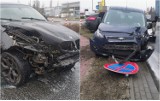 Włocławek. BMW zderzył się z Fordem. Korki na ulicy Toruńskiej we Włocławku [zdjęcia]