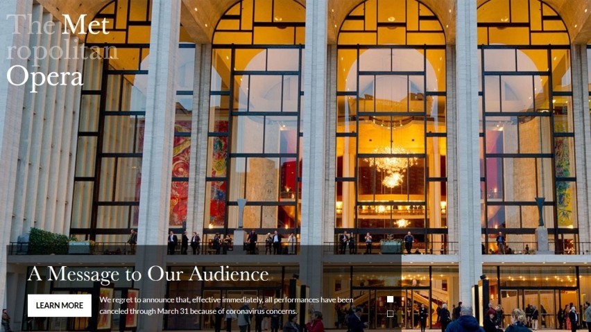 Począwszy od 16 marca, nowojorska The Metropolitan Opera,...