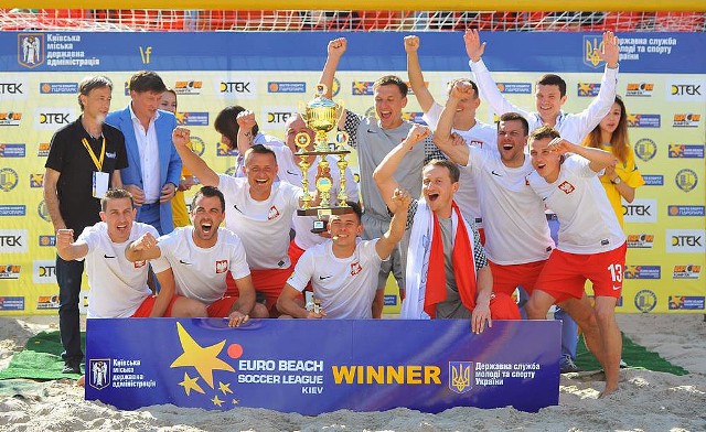 Europejska Liga Beach Soccera: reprezentacja Polski zwyciężyła silnie obsadzony turniej w Kijowie.