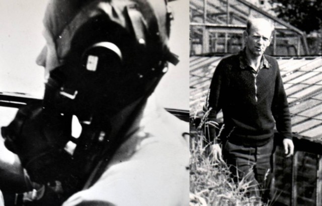 Po lewej Leszek Owsiany za sterami bombowca Halifax w 1945 r. po powrocie z niewoli do Anglii. Z prawej Leszek Owsiany w swoim gospodarstwie ogrodniczym w Mieroszowie w 1967 r