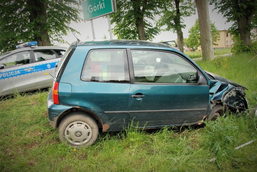 Na drodze w gminie Kołczygłowy kierowca seata uderzył w drzewo i uciekł (zdjęcia)