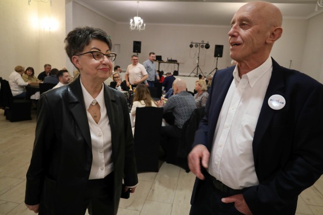 Jerzy Hardie-Douglas i radna Małgorzata Bała na wieczorze wyborczym