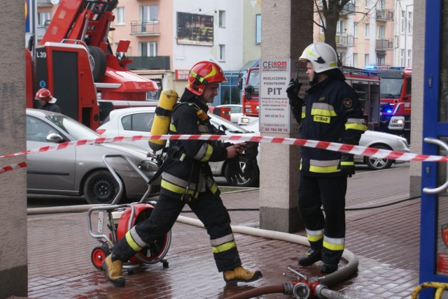 Pożar biurowca przy ulicy Górnośląskiej w Kaliszu