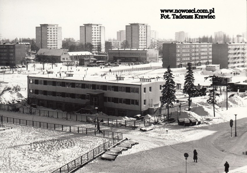 Zdjęcie ze stycznia 1980 roku. Widok na przedszkole...