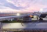 Montaż konstrukcji nowego wiaduktu nad autostradą A1 w Pyrzowicach