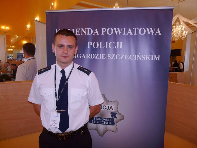 mł. asp. Łukasz Famulski, rzecznik stargardzkiej policji