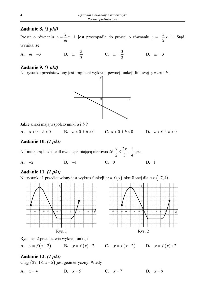 Matura 2013: Matematyka - poziom podstawowy [ARKUSZE, PYTANIA, ODPOWIEDZI]