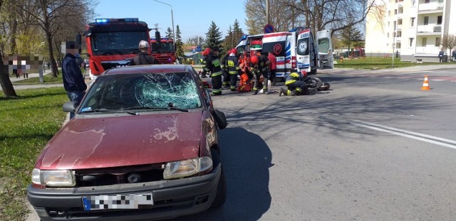 Wypadek na skrzyżowaniu al. Odrodzenia i ul. Szarych Szeregów w Elblągu [18.04.2019]