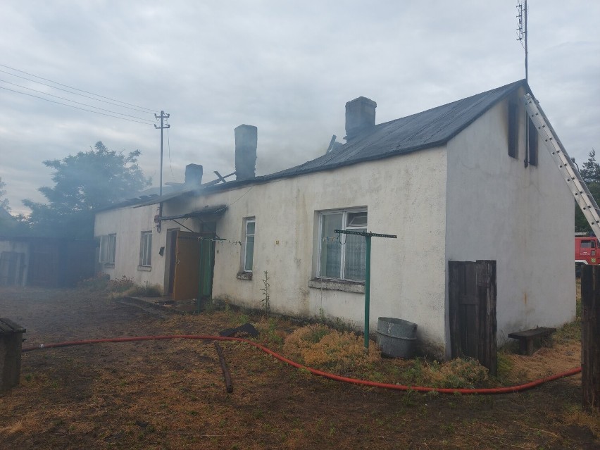 Pożar domu jednorodzinnego w powiecie konińskim. W akcji udział brało 31 strażaków