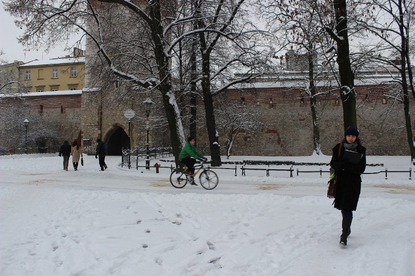 Pierwsz śnieg w Krakowie