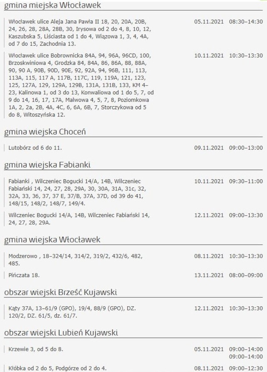 Wyłączenia prądu w Kujawsko-Pomorskiem. Wiemy gdzie i kiedy [miasta, gminy - 8 listopada 2021]