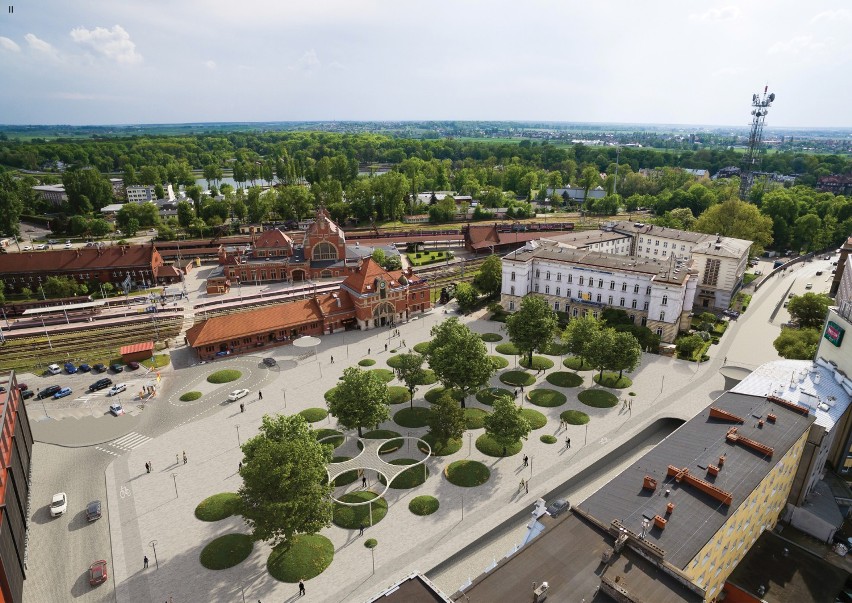 Projekt przebudowy placu przed dworcem kolejowym w Opolu -...