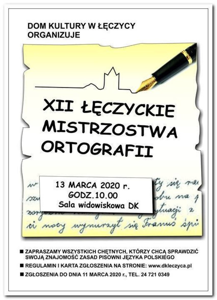 Weź udział w XII Łęczyckich Mistrzostwach Ortografii