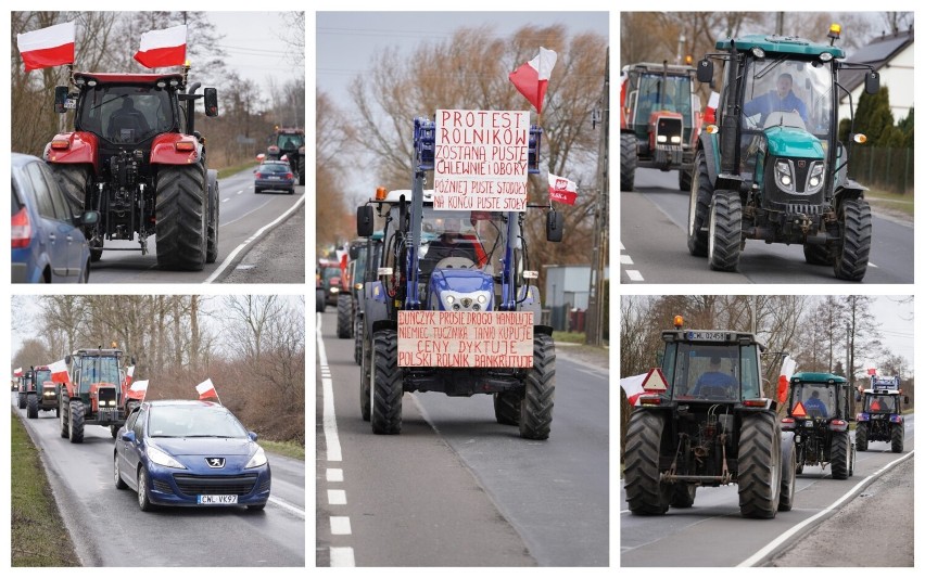 Strajk rolników na drodze Izbica Kujawska - Lubraniec