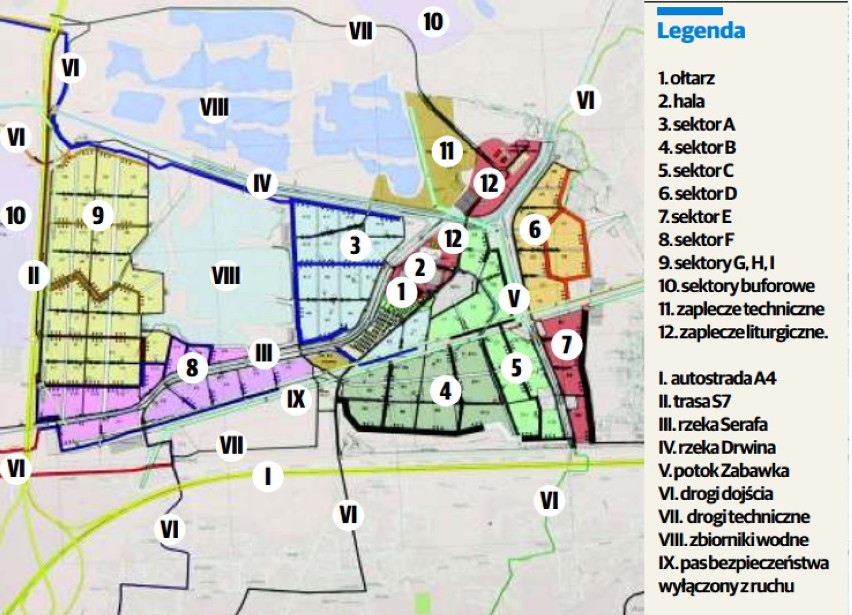 Plan Pola Miłosierdzia w podkrakowskich Brzegach