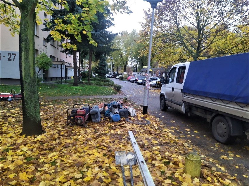 LESZNO. Trwa wycinka drzew na ulicy Niemieckiej oraz budowa parkingu. Sprawdźcie, jak postępują prace  [ZDJĘCIA]