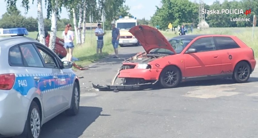 Wypadek na drodze powiatowej między Patoką i Wędziną...