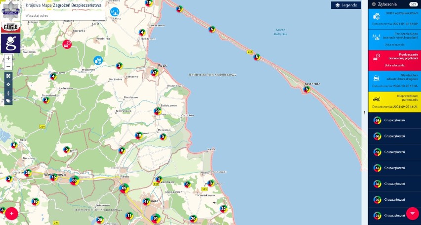 Pucka policja podsumowała wakacje nad morzem (2021) i zagrożenia, które wprowadzono na Krajową Mapę Zagrożeń Bezpieczeństwa. Było ok. 200