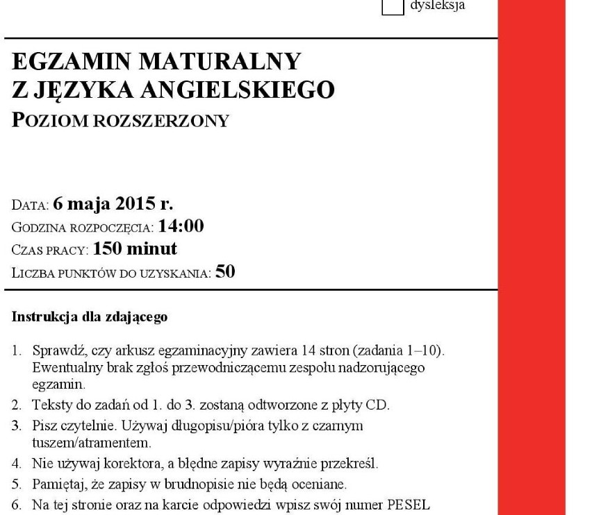 Matura 2015 angielski: ARKUSZE, ODPOWIEDZI [poziom...