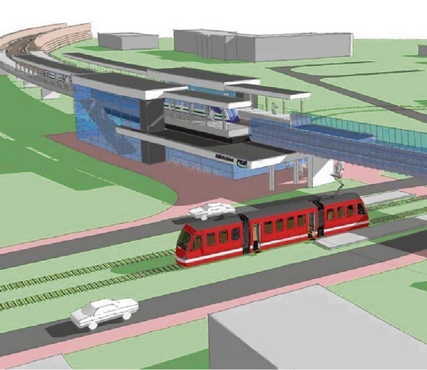 Wizualizacja przystanku PKM koło zajezdni tramwajowej Wrzeszcz.