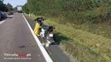 Wypadek na DK 73 między Tarnowem a Dąbrową Tarnowską z udziałem motocyklisty i samochodu ciężarowego. Jedna osoba trafiła do szpital ZDJĘCIA