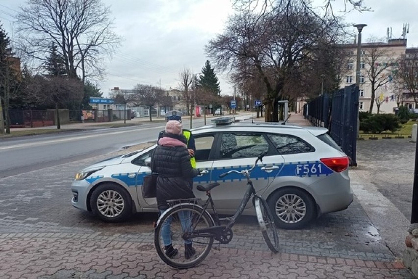 Akcji policji w Zduńskiej Woli "Bezpieczny rowerzysta"