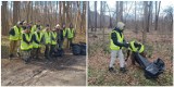 Młodzież sprzątała las pod Głogowem. Mnóstwo śmieci leżało przy drodze