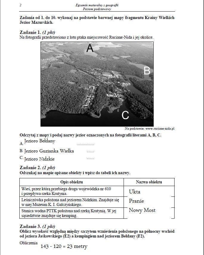 Matura 2013. Geografia - poziom podstawowy [ARKUSZE, ODPOWIEDZI]